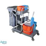 CHARIOT DE NETTOYAGE 2 SEAUX 25LITRES + 2 SEAUX 5 LITRES + SAC