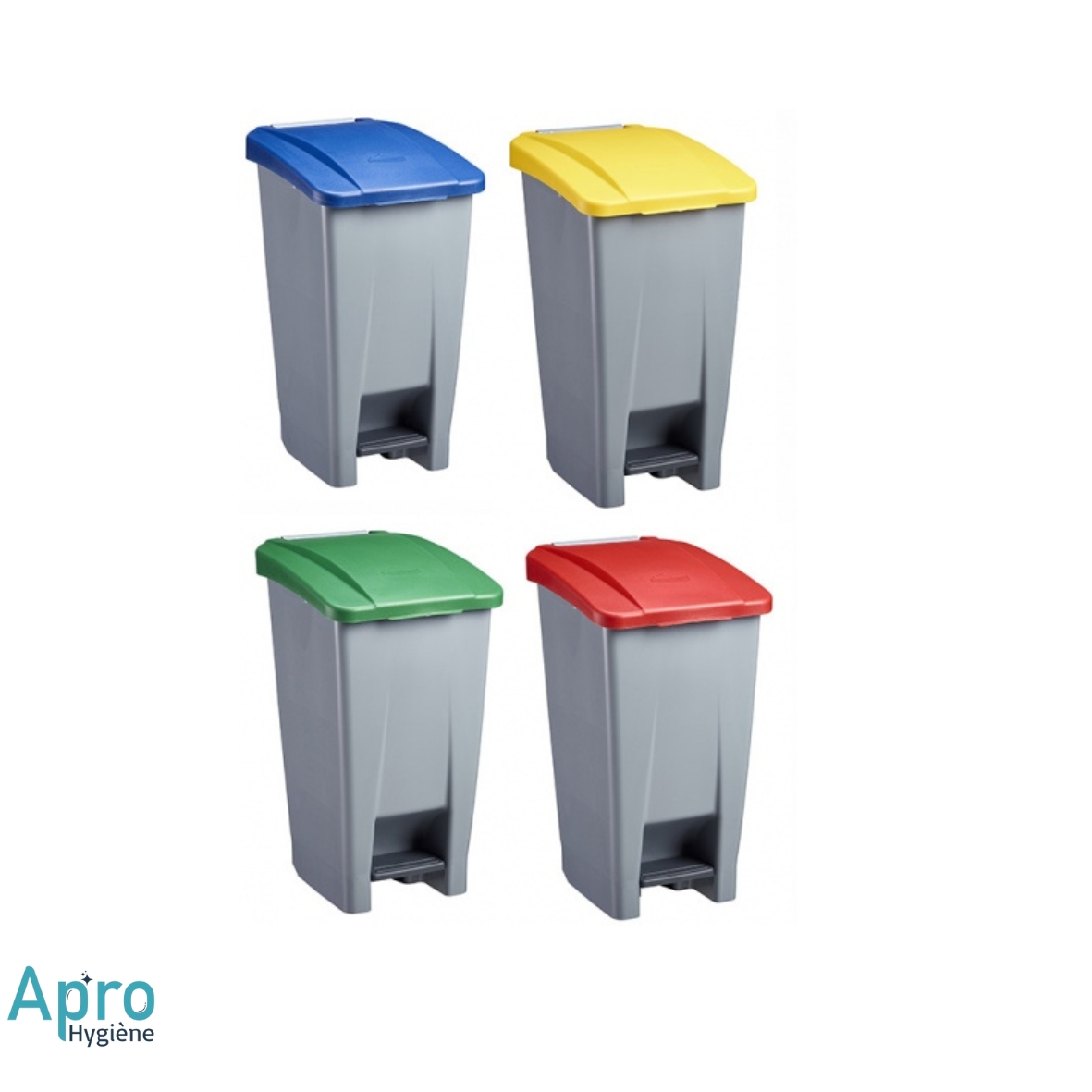 Poubelle Plastique Mobile P dale HACCP 50L Apro