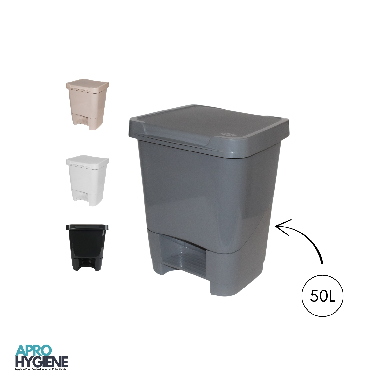 POUBELLE À PÉDALE EN PLASTIQUE 50  LITRES