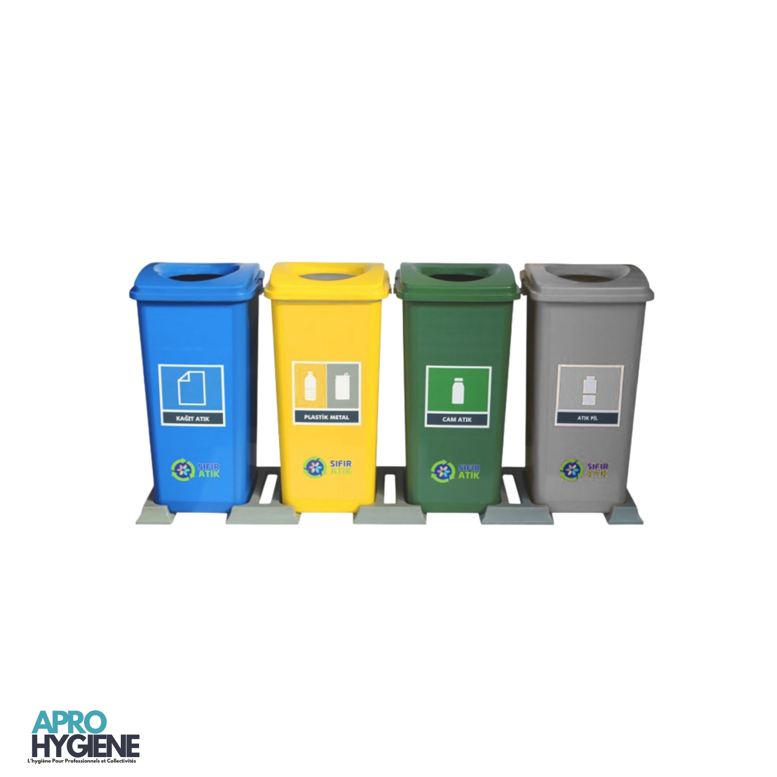 poubelles tri sélectif plastique 75L